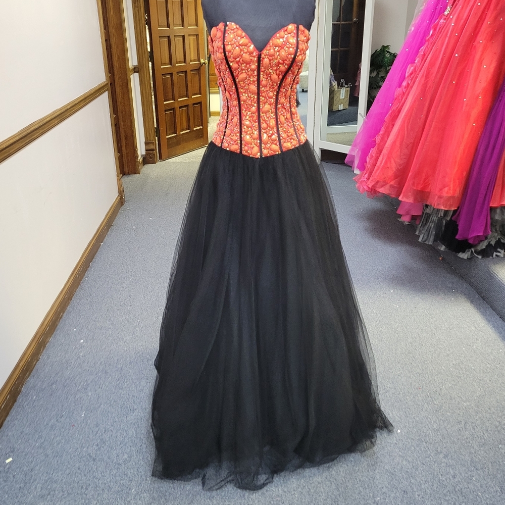 NIGHT MOVES TOMATO RED BALLGOWN DRESS